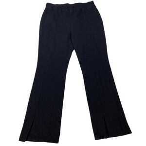 Good American Black Split Hem Flare‎ Leggings Knit SweatPants Women's Size 5